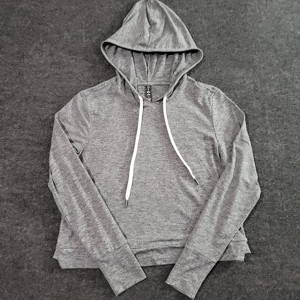 Zobha Gray Lightweight Hoodie Long Sleeve Pullover Size Small